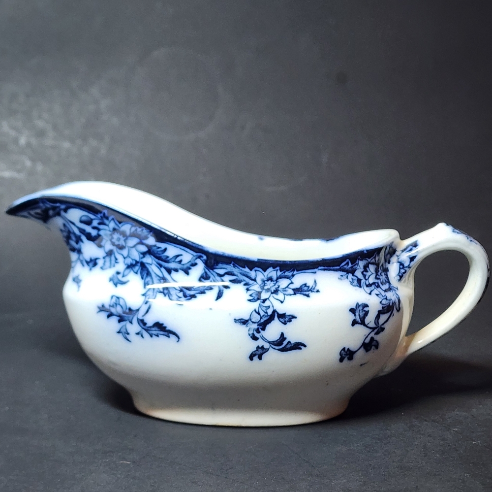 Vintage Blue White Jug Tyne & Sons Gravy boat